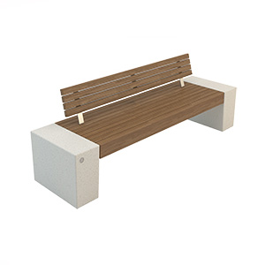 Eraclea Wood with Complete Backrest Bench by Bellitalia