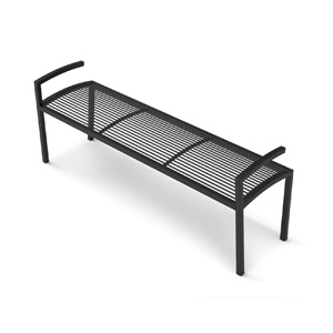 Camilla Backless Bench with Arms / Metal by City Design