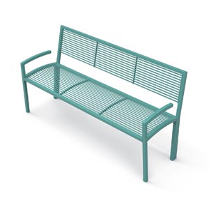 Camilla Bench with Arms / Metal by City Design
