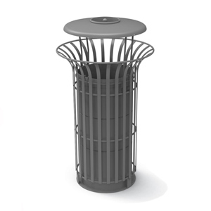 Corolla Litter Bin with Cover and Ashtray by City Design